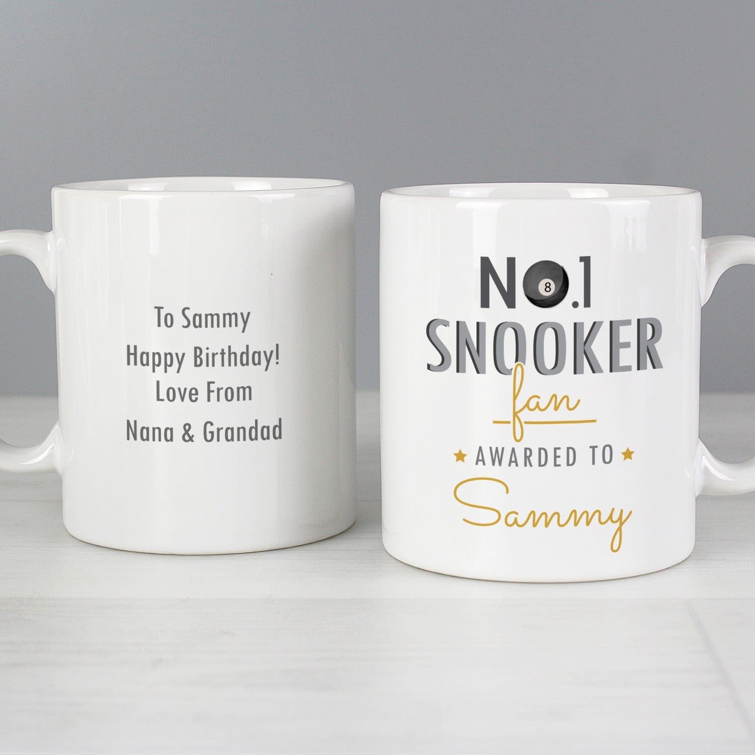 Personalised No.1 Snooker Fan Mug: 1 - Mugs By Gift Moments