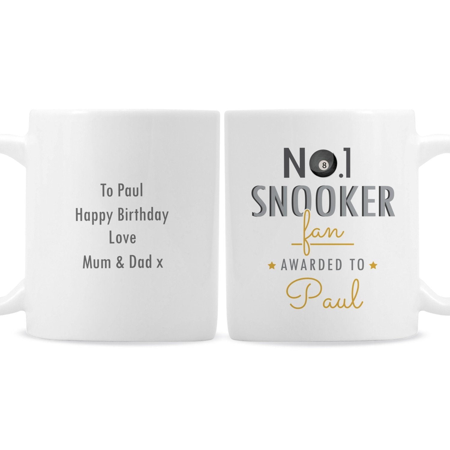 Personalised No.1 Snooker Fan Mug: 4 - Mugs By Gift Moments