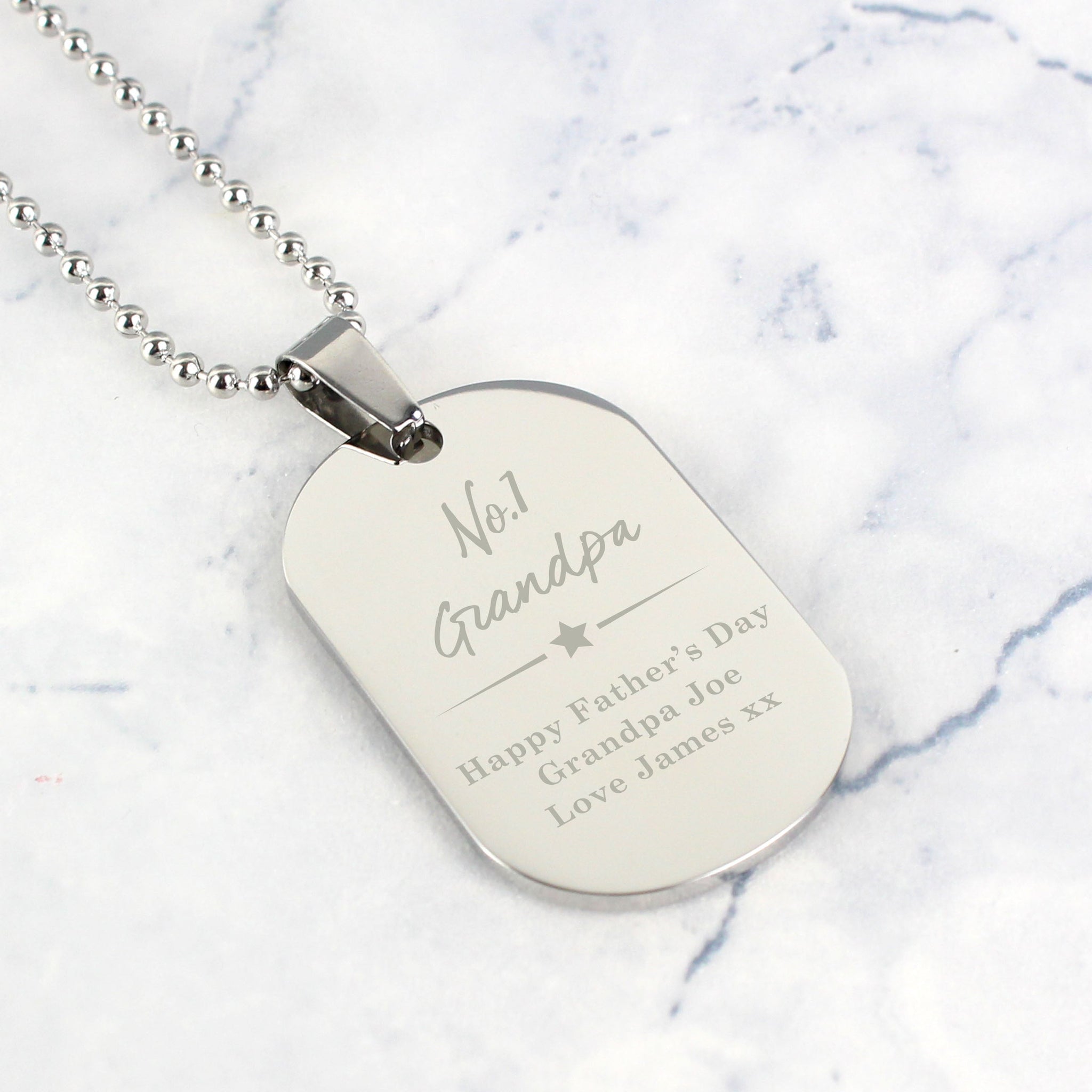 Personalised No.1 Stainless Steel Dog Tag Necklace: 7 - Necklaces By Gift Moments