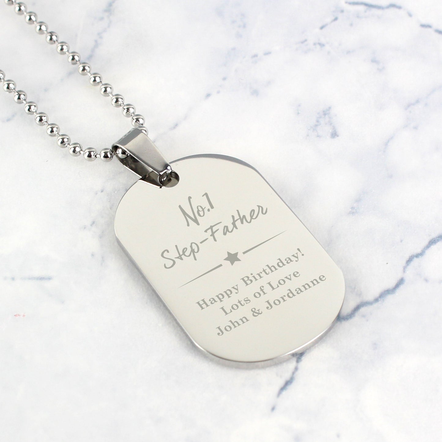 Personalised No.1 Stainless Steel Dog Tag Necklace: 3 - Necklaces By Gift Moments