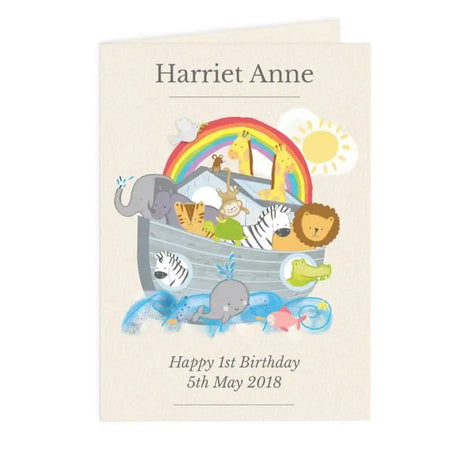 Personalised Noah’s Ark Card: 3 - Greeting Cards By Gift Moments
