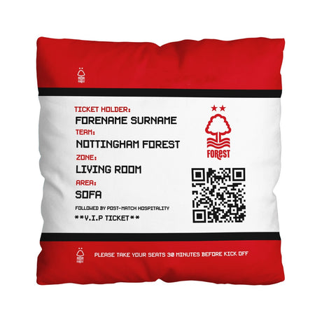 Personalised Nottingham Forest FC FD Ticket 18’’ Cushion: 1 - Cushions By Nottingham Forest