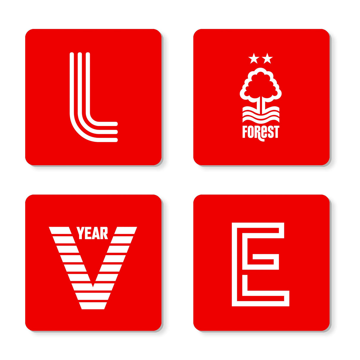 Personalised Nottingham Forest FC Love Coasters: 1 - Coasters By Nottingham Forest