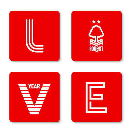 Personalised Nottingham Forest FC Love Coasters: 1 - Coasters By Nottingham Forest