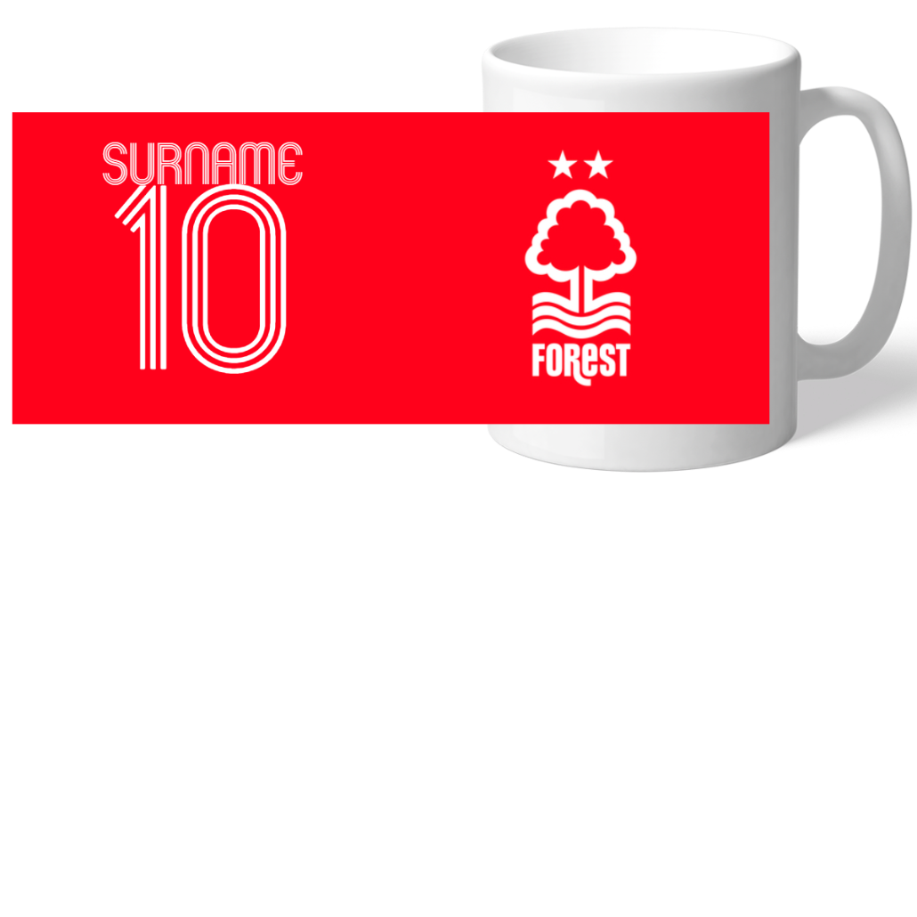 Personalised Nottingham Forest FC Retro Shirt Mug: 2 - Mugs By Nottingham Forest