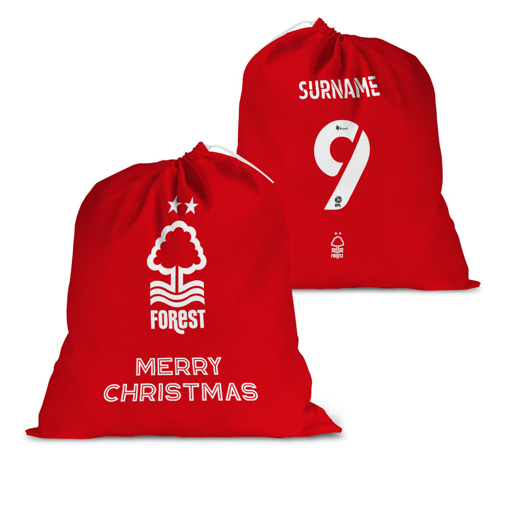 Personalised Nottingham Forest FC Shirt Santa Sack: 1 - Christmas By Nottingham Forest