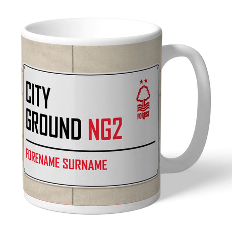 Personalised Nottingham Forest FC Street Sign Mug: 1 - Mugs By Nottingham Forest