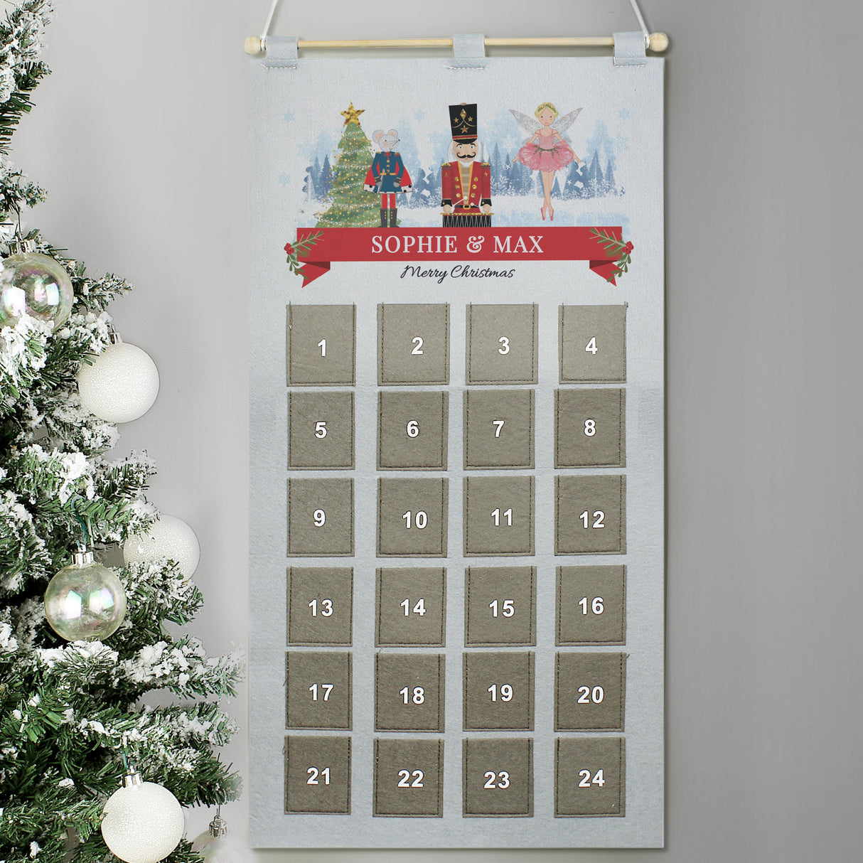 Personalised Nutcracker Advent Calendar In Silver Grey: 1 - Advent Calendars By Gift Moments