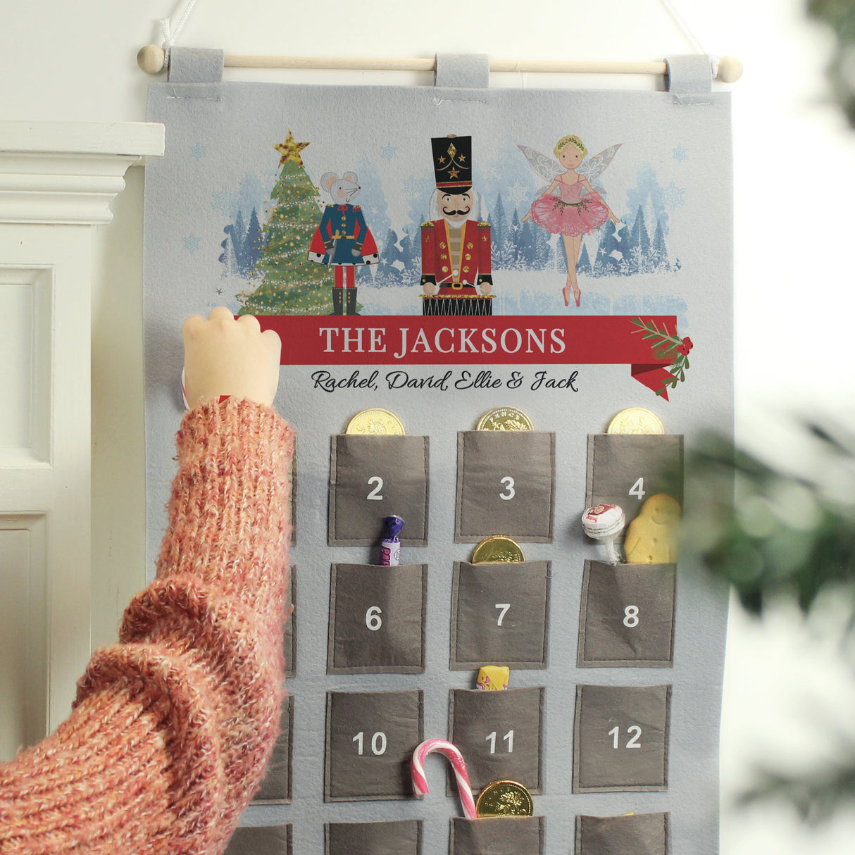 Personalised Nutcracker Advent Calendar In Silver Grey: 2 - Advent Calendars By Gift Moments