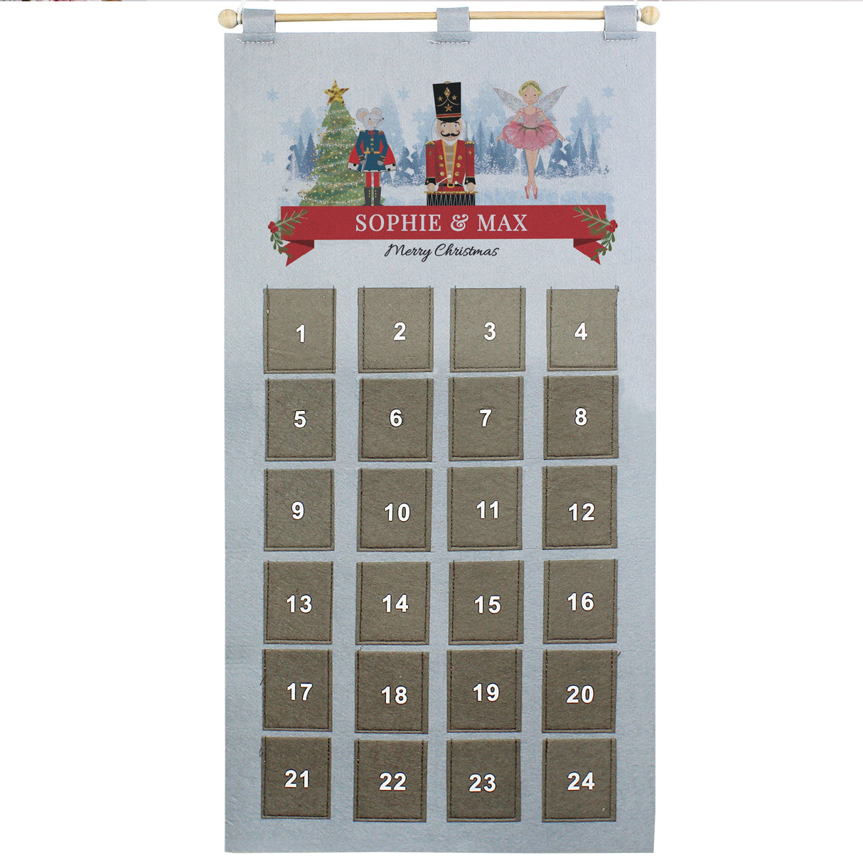 Personalised Nutcracker Advent Calendar In Silver Grey: 5 - Advent Calendars By Gift Moments