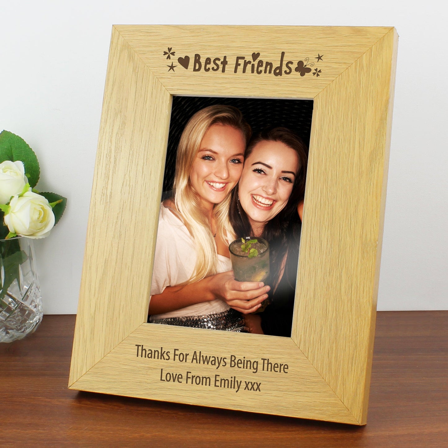 Personalised Oak Finish 6x4 Best Friends Photo Frame: 2 - Photo Frames By Gift Moments