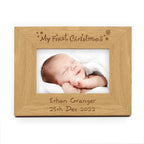 Personalised Oak Finish 6x4 My First Christmas Photo Frame - Shop Photo Frames At Gift Moments - 2
