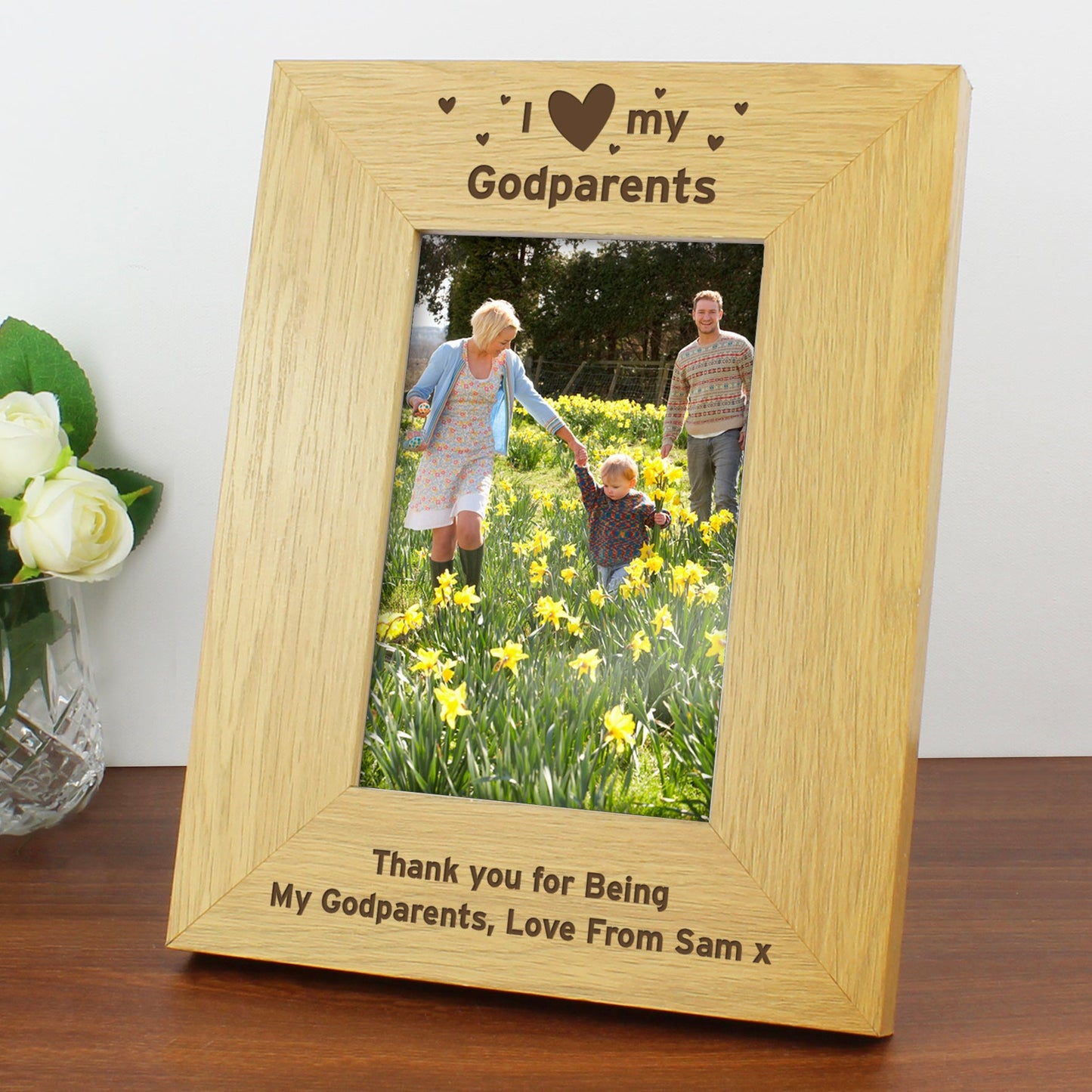 Personalised Oak Finish 6x4 I Heart My Photo Frame: 9 - Photo Frames By Gift Moments