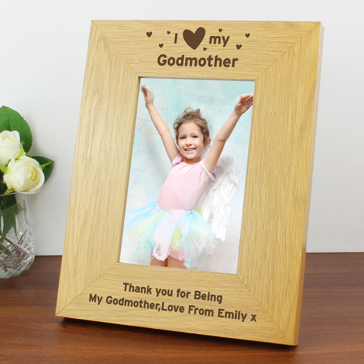 Personalised Oak Finish 6x4 I Heart My Photo Frame: 7 - Photo Frames By Gift Moments