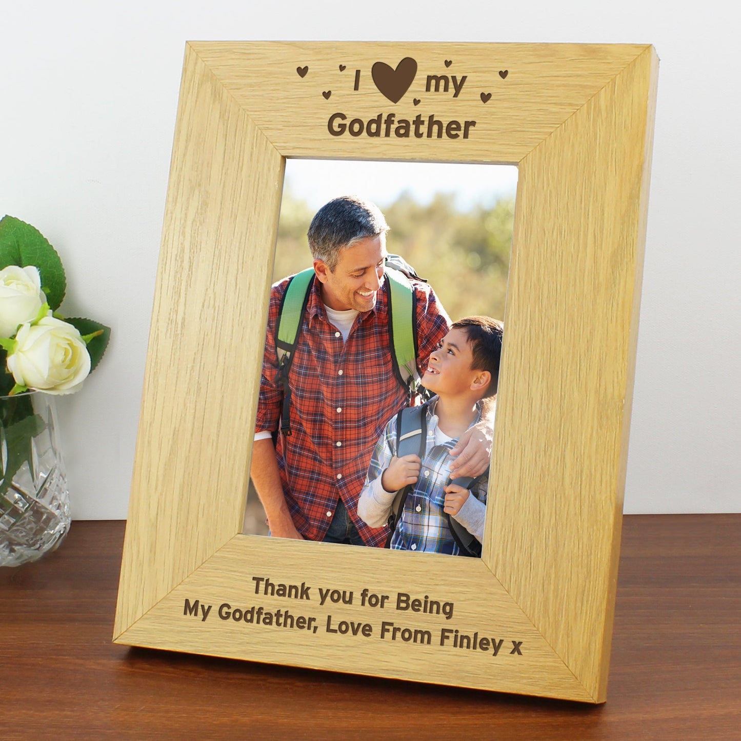 Personalised Oak Finish 6x4 I Heart My Photo Frame: 8 - Photo Frames By Gift Moments