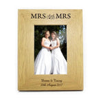 Personalised Oak Finish 6x4 Mrs & Mrs Photo Frame - Shop Photo Frames At Gift Moments - 2