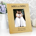 Personalised Oak Finish 6x4 Mrs & Mrs Photo Frame - Shop Photo Frames At Gift Moments - 1