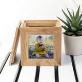 Personalised Oak Photo Cube Keepsake Box: 8 - Photo Cubes By Gift Moments