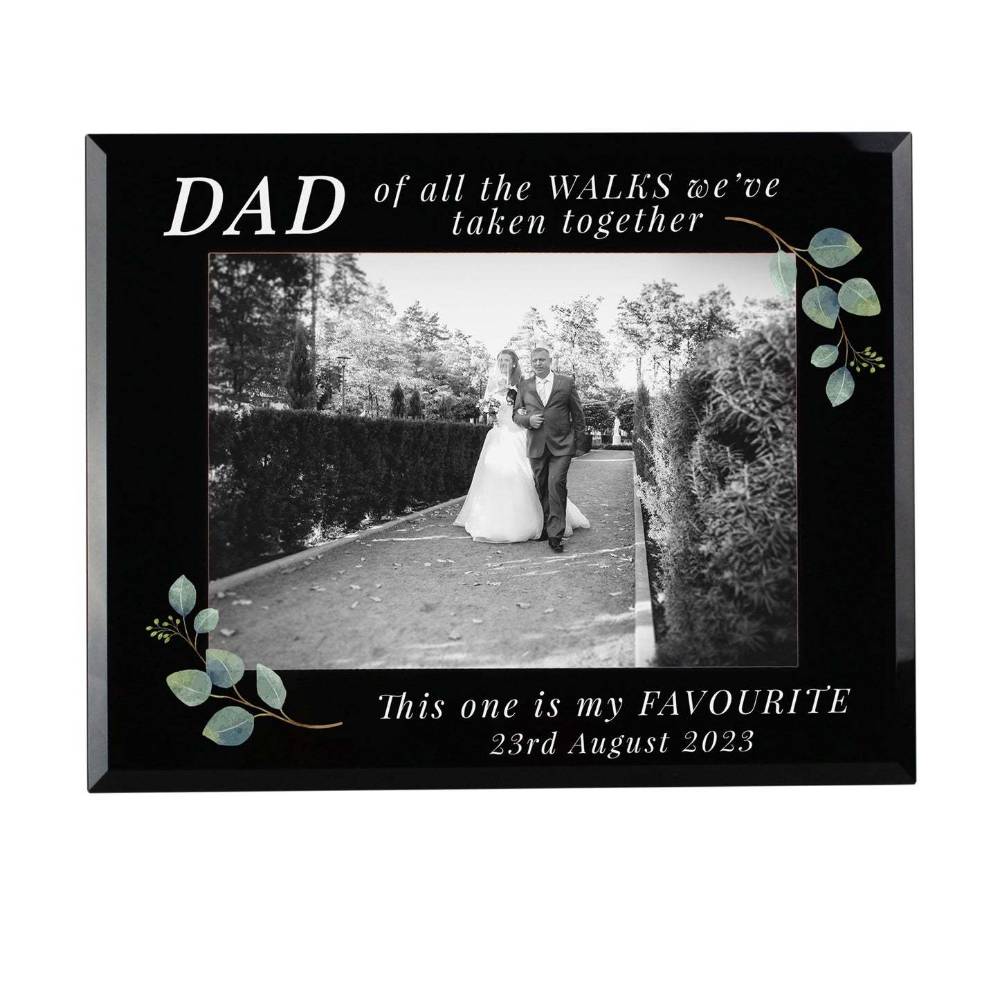 Personalised ’Of All The Walks’ 5x7 Glass Wedding Frame: 5 - Photo Frames By Gift Moments