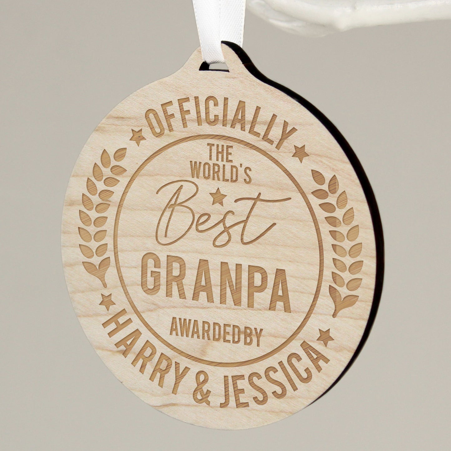 Personalised Officially The Best Round Wooden Medal: 5 - Keepsakes By Gift Moments