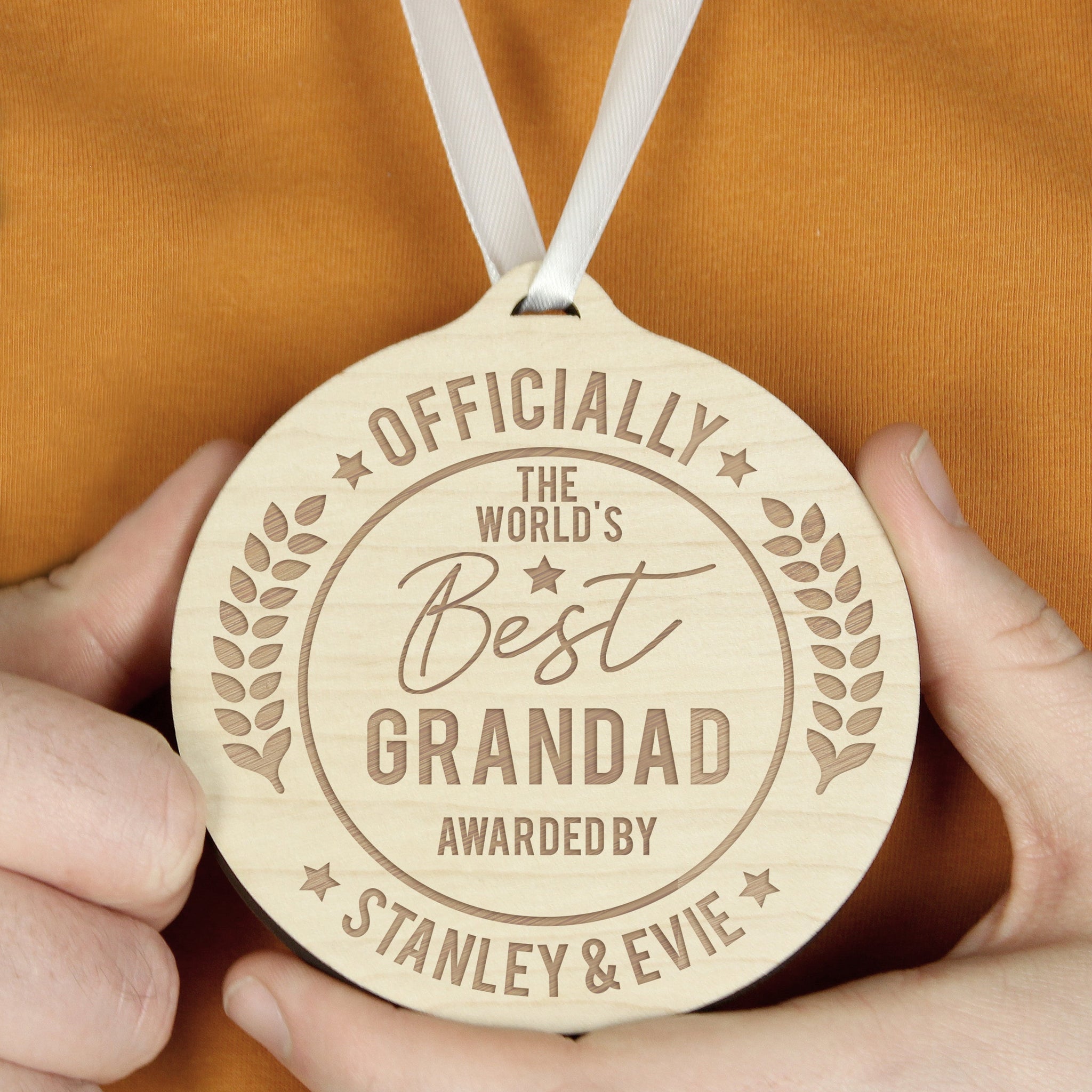 Personalised Officially The Best Round Wooden Medal: 1 - Keepsakes By Gift Moments