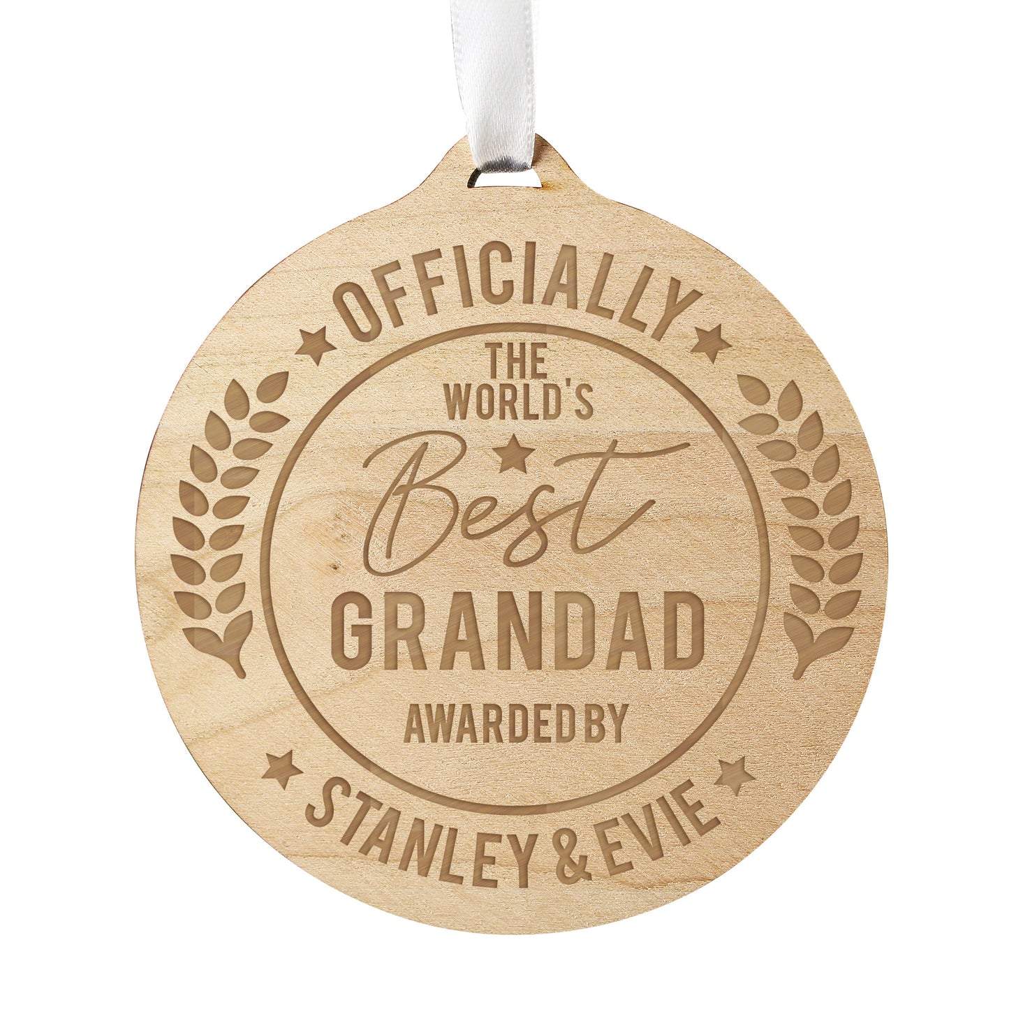 Personalised Officially The Best Round Wooden Medal: 4 - Keepsakes By Gift Moments