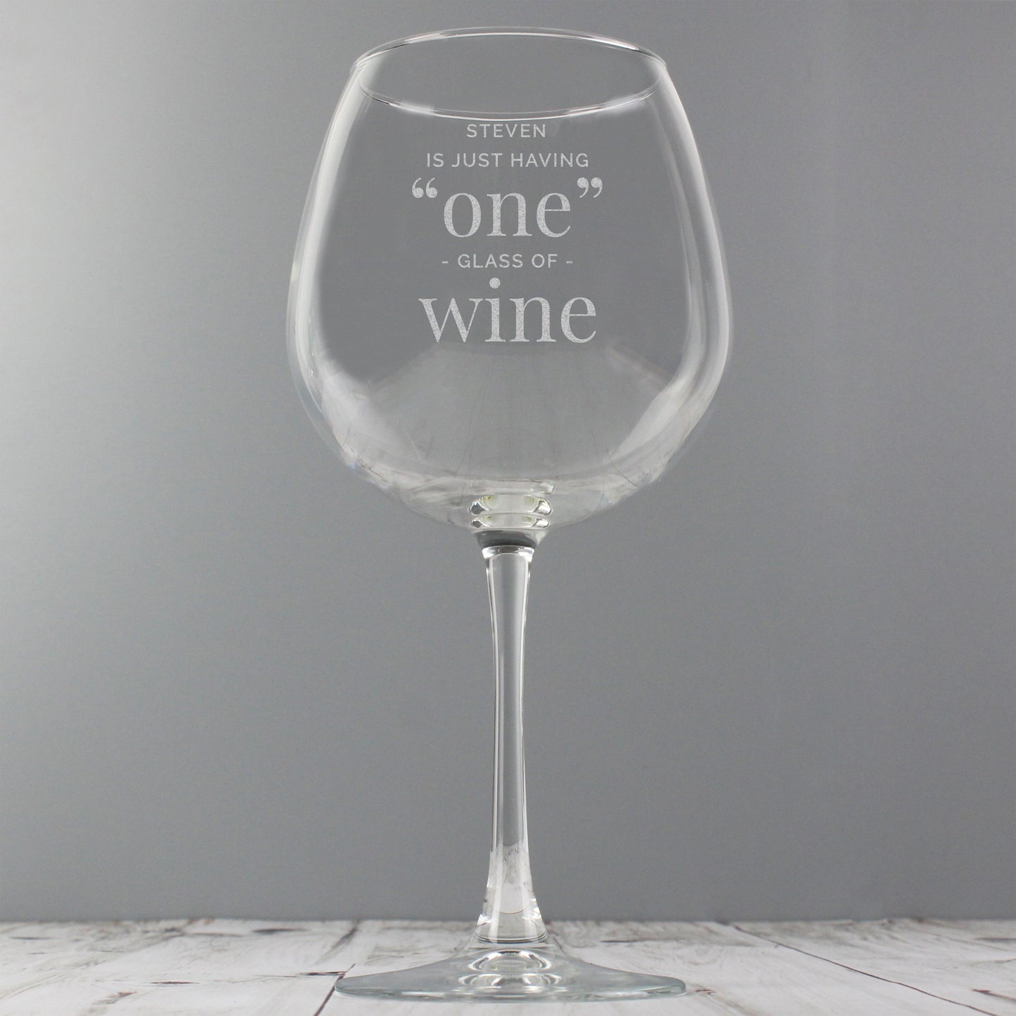 Personalised ’One Glass’ Bottle of Wine Glass: 3 - Wine Glasses By Gift Moments