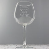 Personalised ’One Glass’ Bottle of Wine Glass: 3 - Wine Glasses By Gift Moments