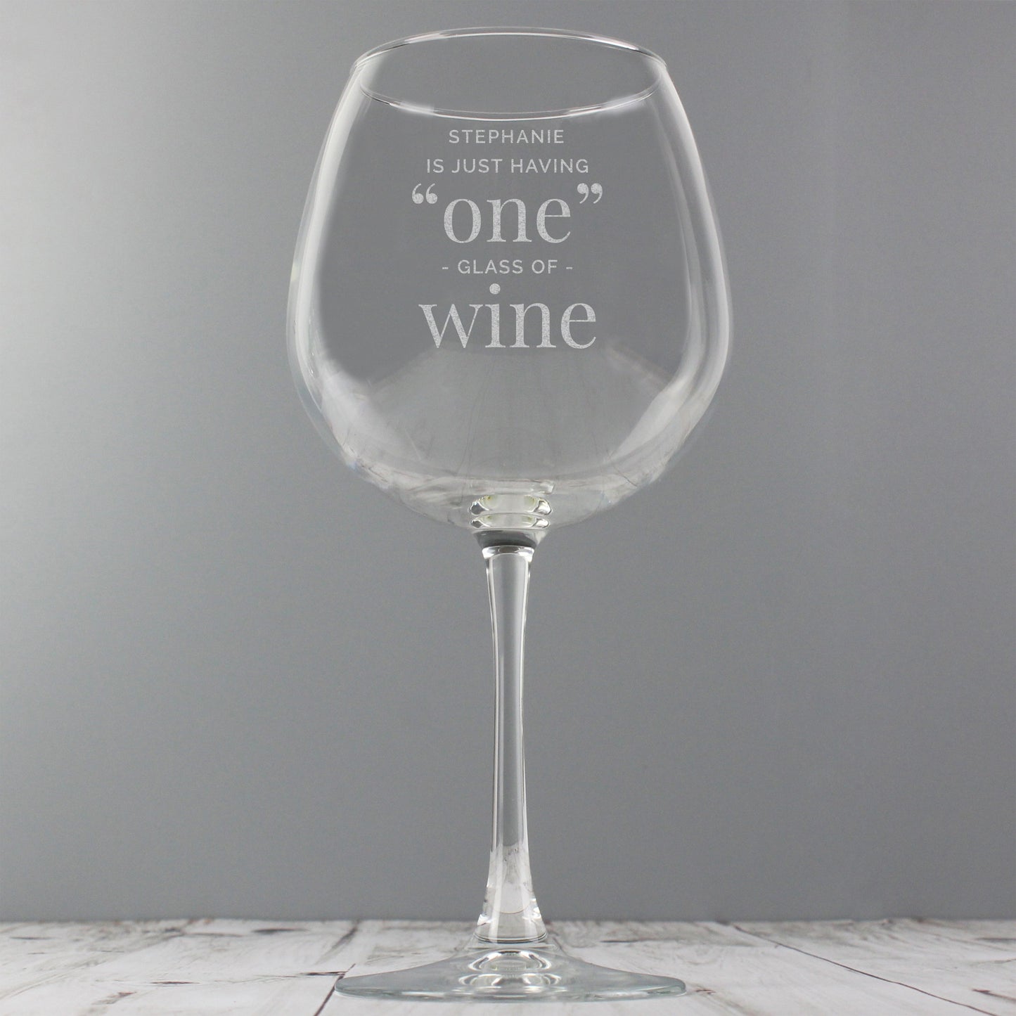 Personalised ’One Glass’ Bottle of Wine Glass: 2 - Wine Glasses By Gift Moments