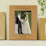 Personalised Oak Wedding Day Photo Frame: 2 - Photo Frames By Gift Moments