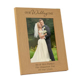 Personalised Oak Wedding Day Photo Frame: 4 - Photo Frames By Gift Moments