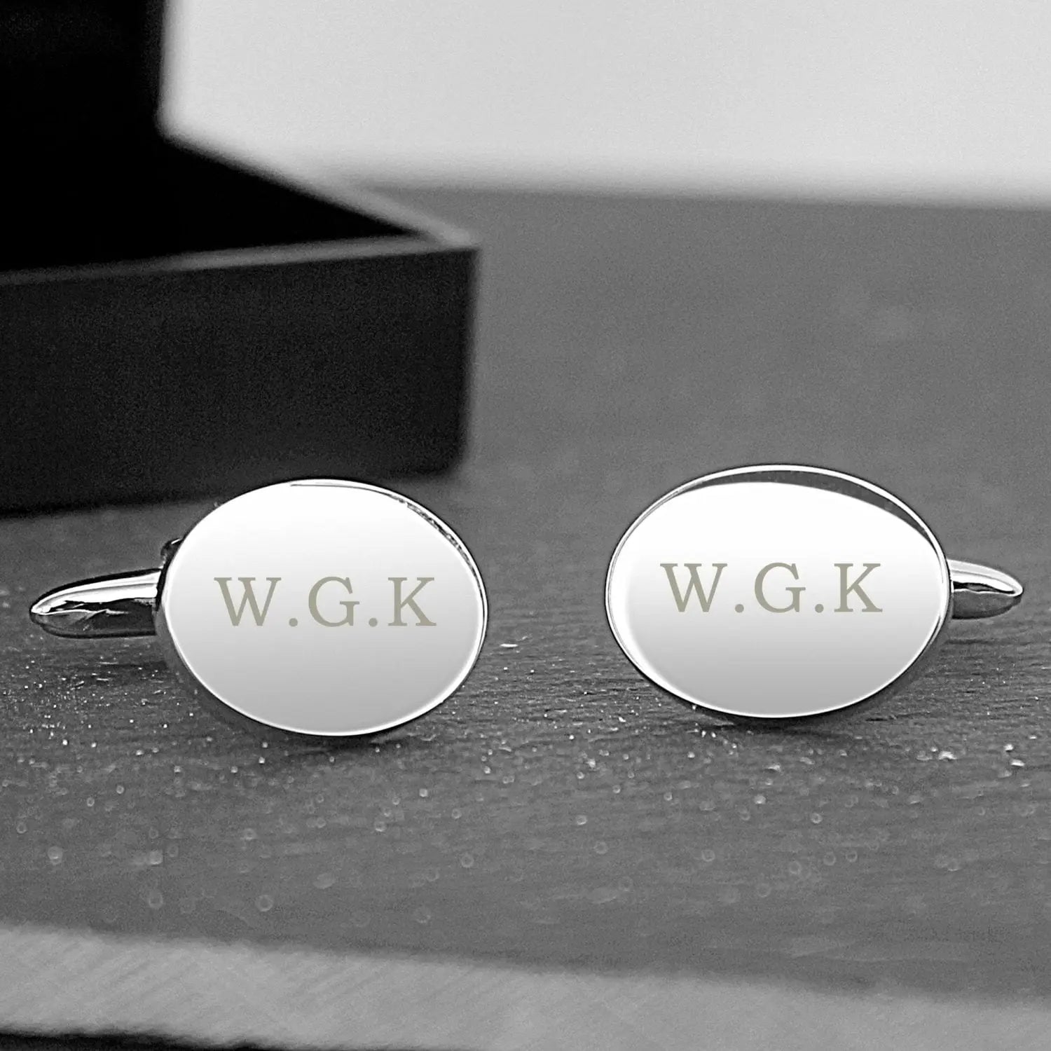Personalised Oval Cufflinks: 1 - Cufflinks & Tie Slides By Gift Moments