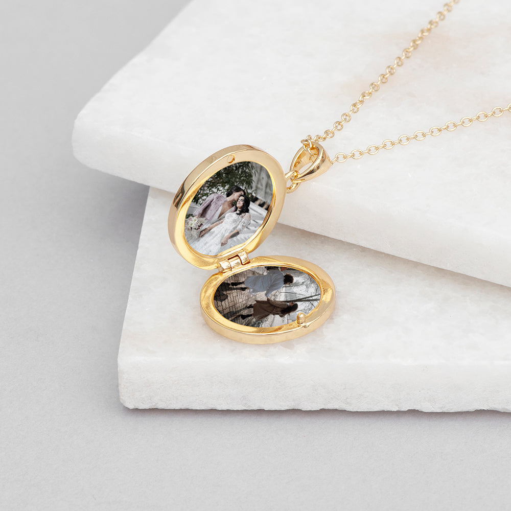Personalised Oval Photo Locket Pendant Necklaces: 7 - Necklaces By Gift Moments
