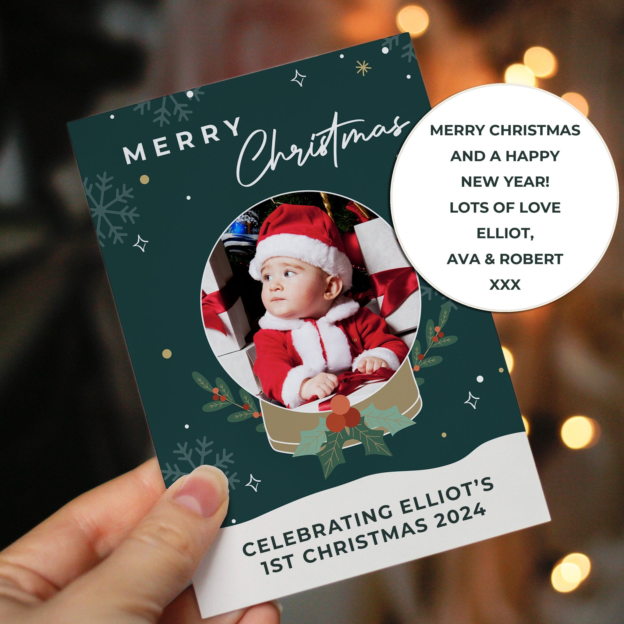 Personalised Pack of 10 Christmas Photo Cards: 5 - Greeting Cards By Gift Moments