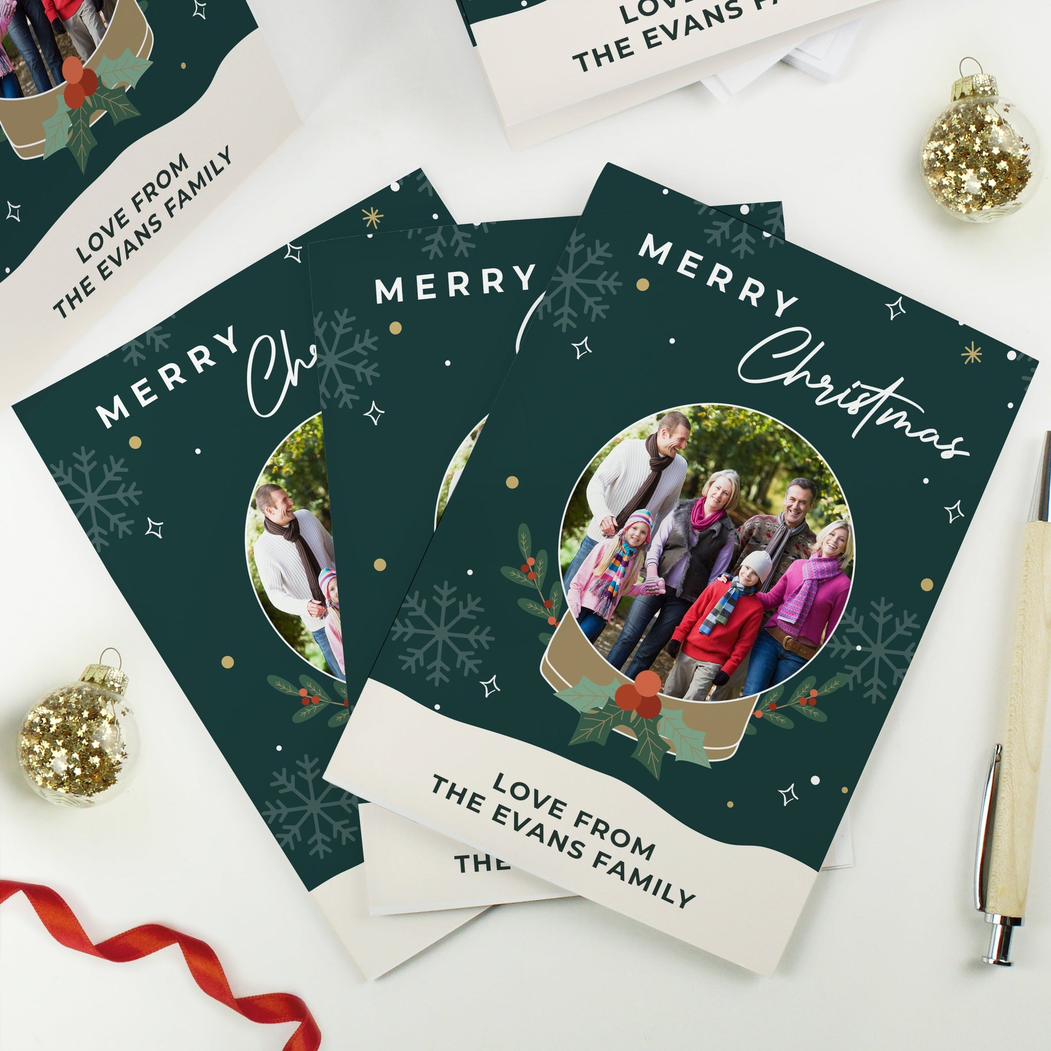 Personalised Pack of 10 Christmas Photo Cards: 1 - Greeting Cards By Gift Moments