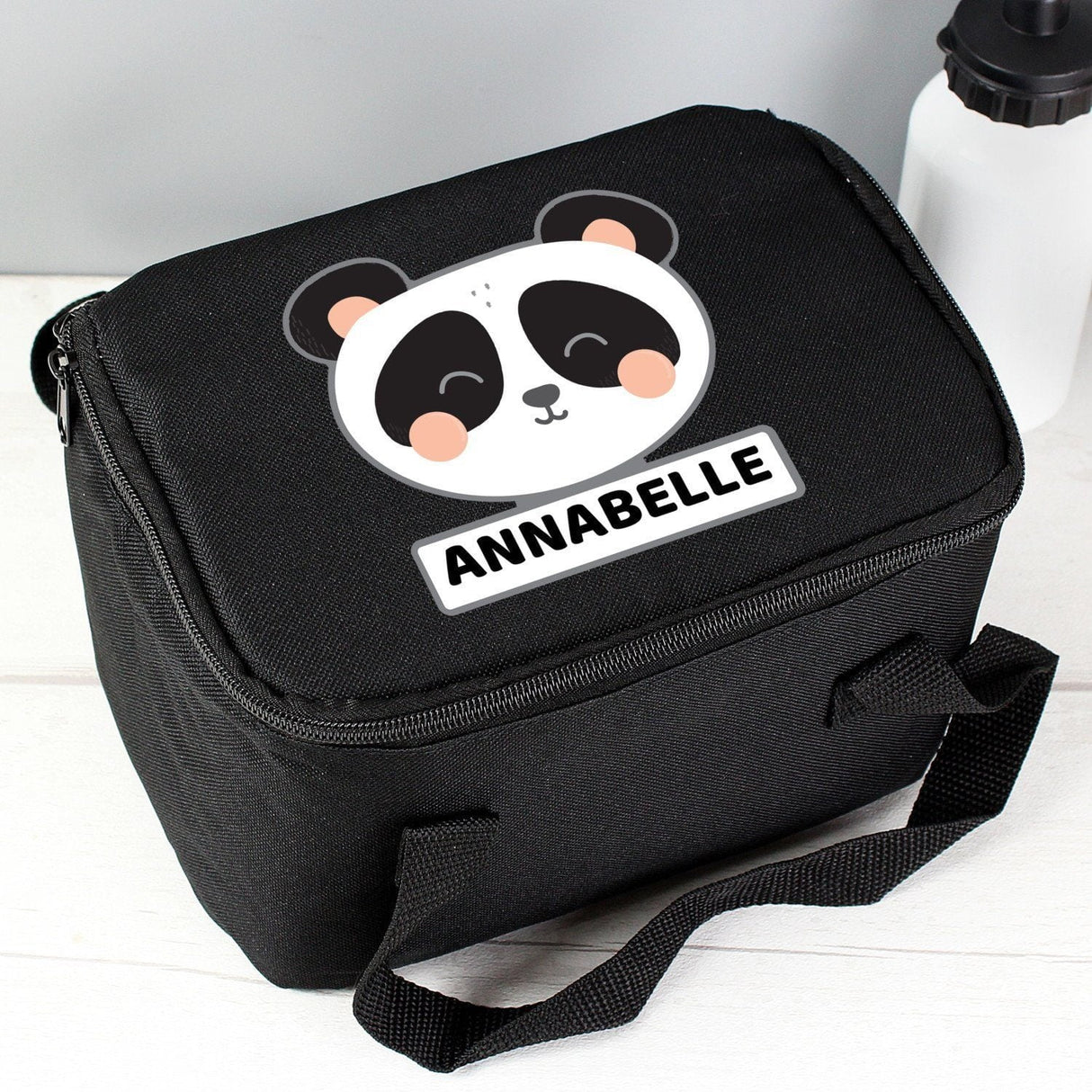 Personalised Panda Black Lunch Bag: 1 - Lunch Boxes & Bags By Gift Moments