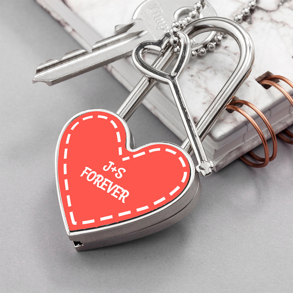 Personalised Parisienne Love Heart Padlocks: 7 - Keyrings By Gift Moments