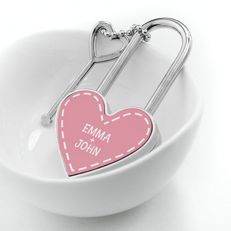 Personalised Heart Padlocks for Love: 8 - Keyrings By Gift Moments