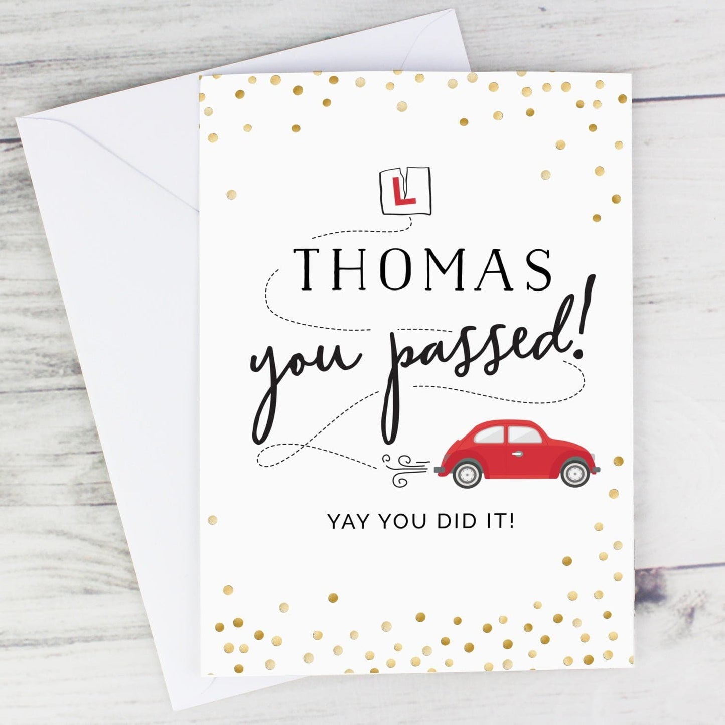 Personalised Passed Driving Test Card: 1 - Greeting Cards By Gift Moments