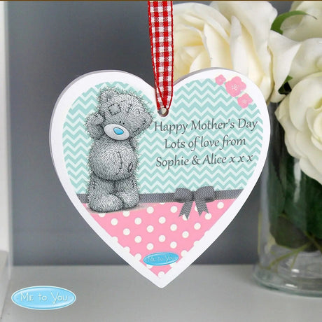 Personalised Me To You Pastel Polka Dot for Her Wooden Heart Decoration: 1 - Signs & Plaques
