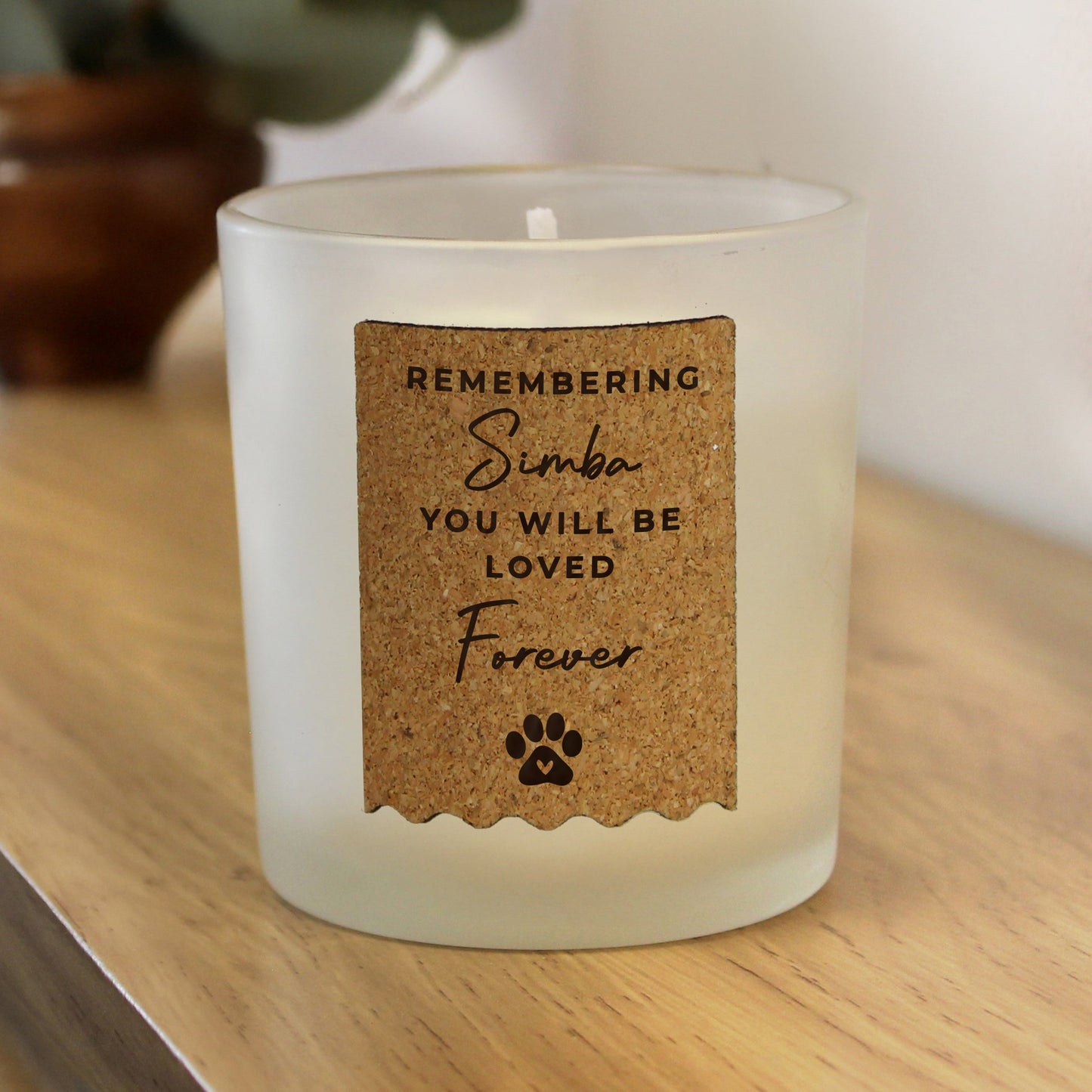 Personalised Paw Print Cork Label Candle Jar: 4 - Candles By Gift Moments