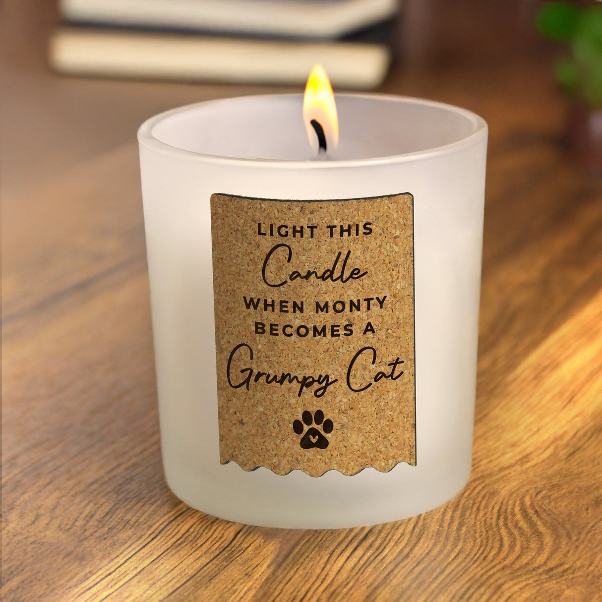 Personalised Paw Print Cork Label Candle Jar - Shop Candles At Gift Moments - 2