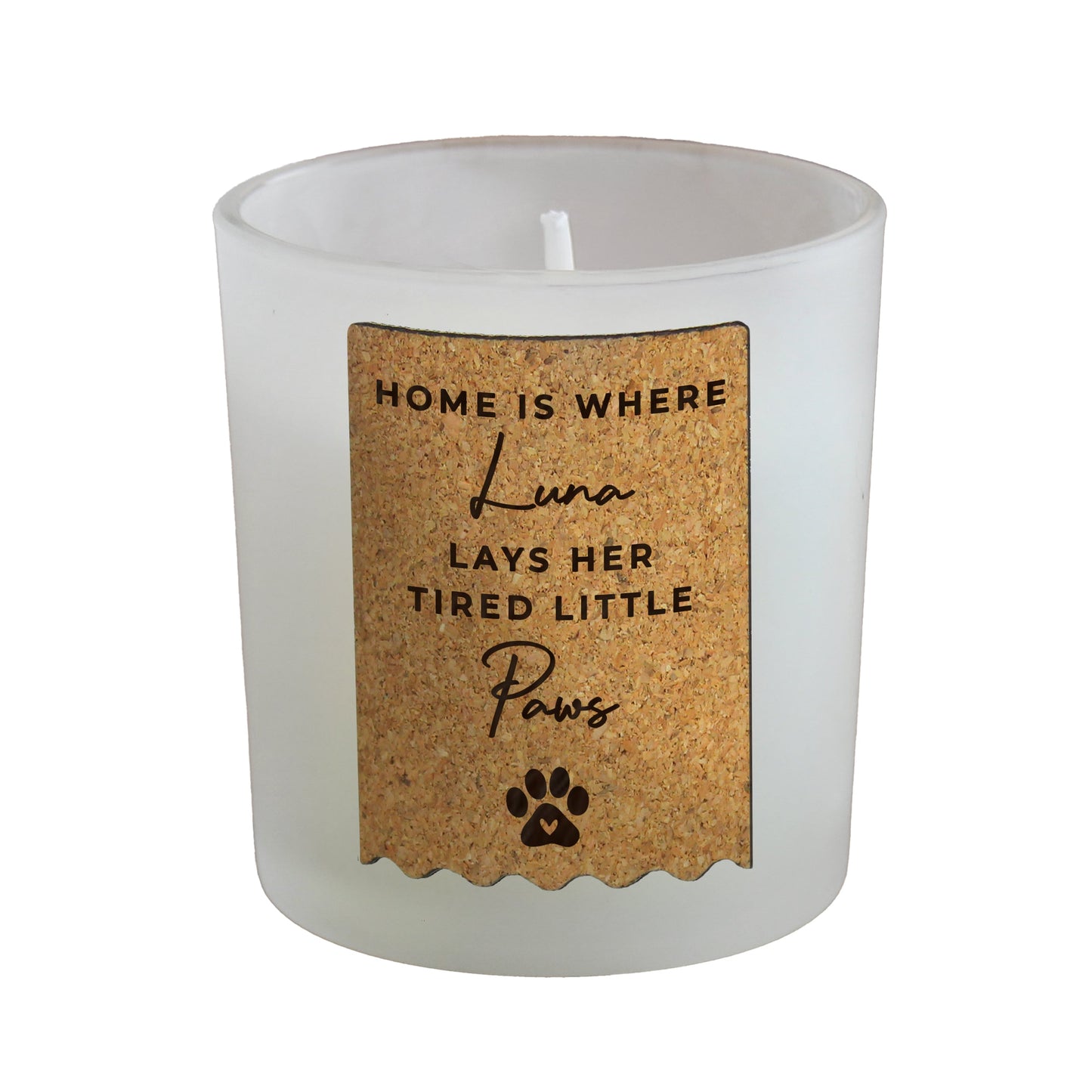 Personalised Paw Print Cork Label Candle Jar: 5 - Candles By Gift Moments