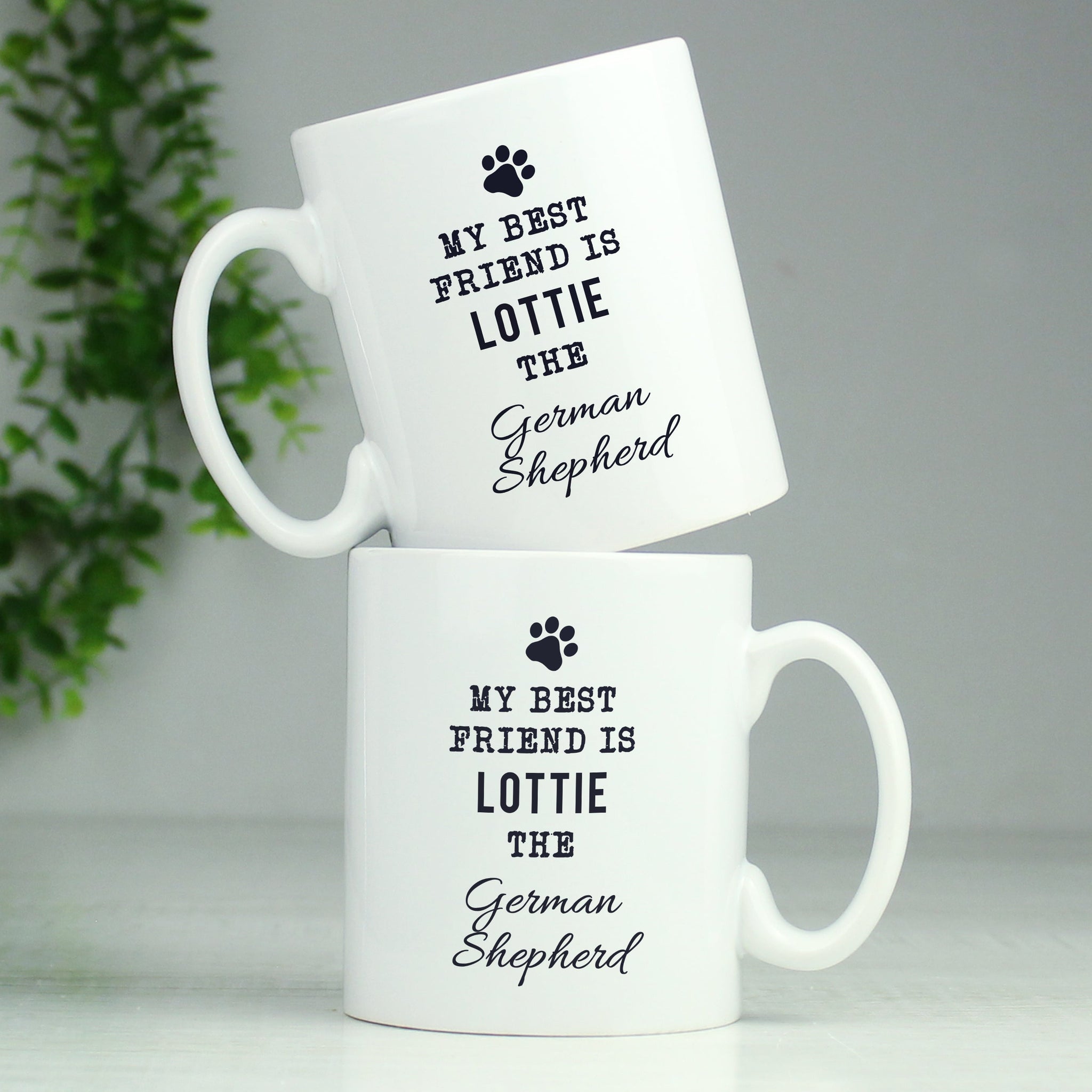 Personalised Paw Print Dog Breed Mug: 2 - Mugs By Gift Moments
