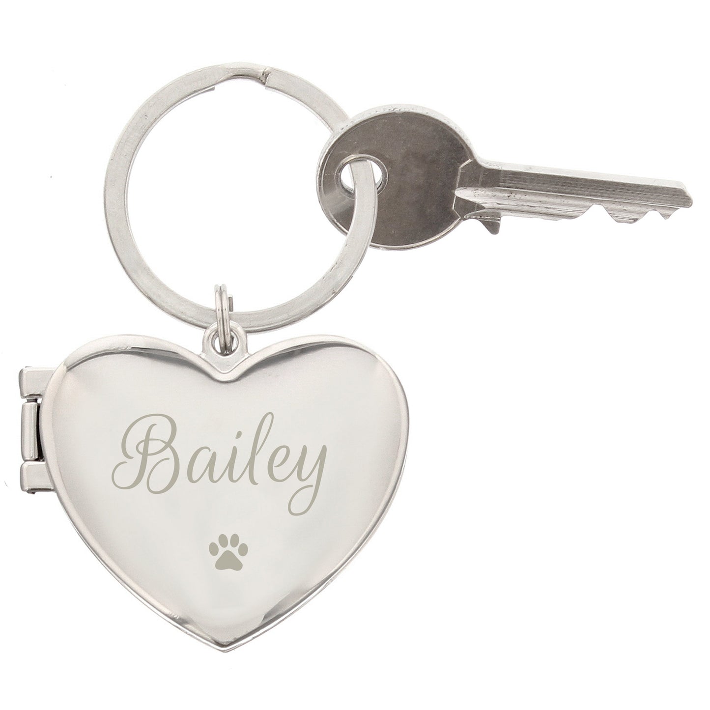 Personalised Paw Print Heart Photo Frame Keyring: 2 - Keyrings By Gift Moments