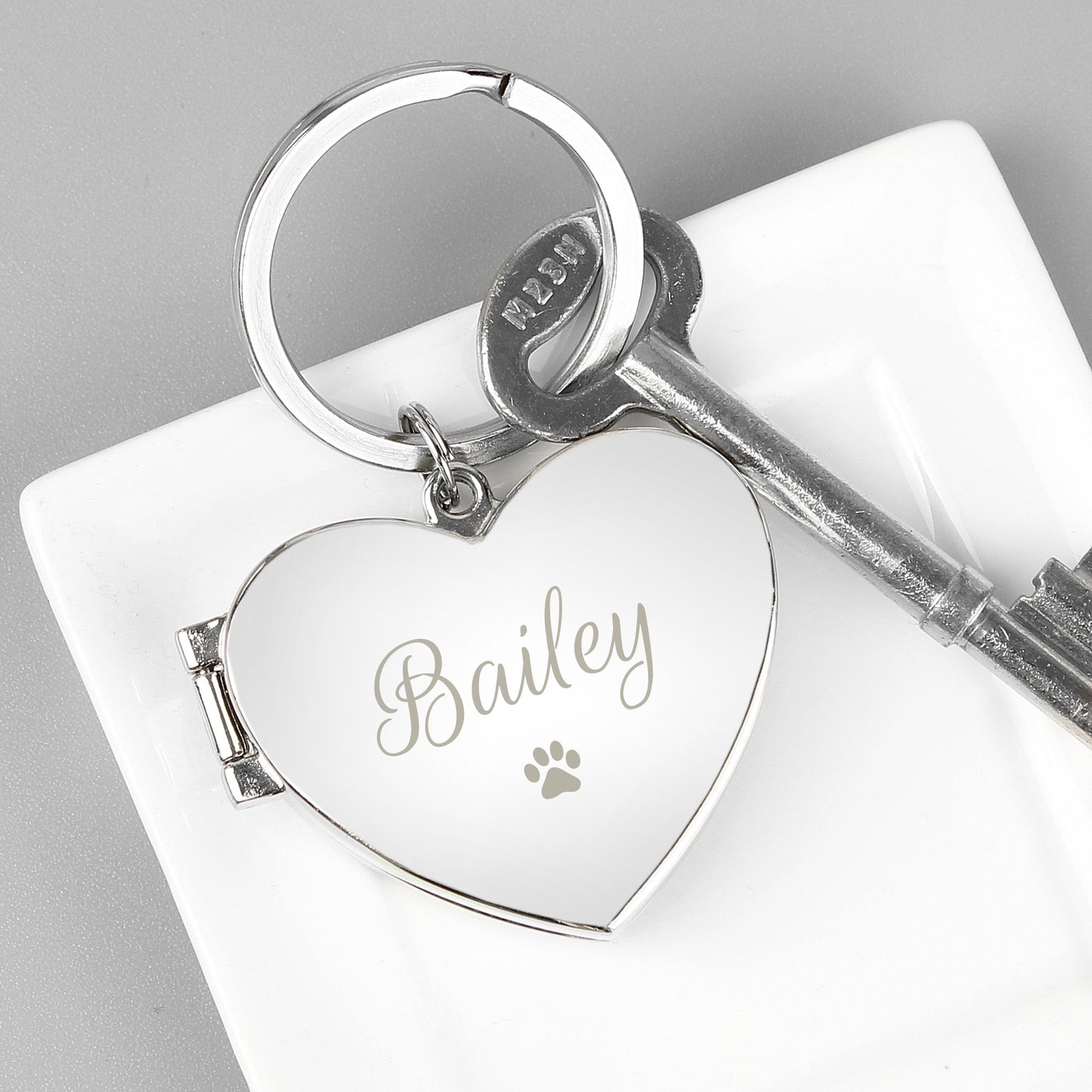 Personalised Paw Print Heart Photo Frame Keyring: 3 - Keyrings By Gift Moments