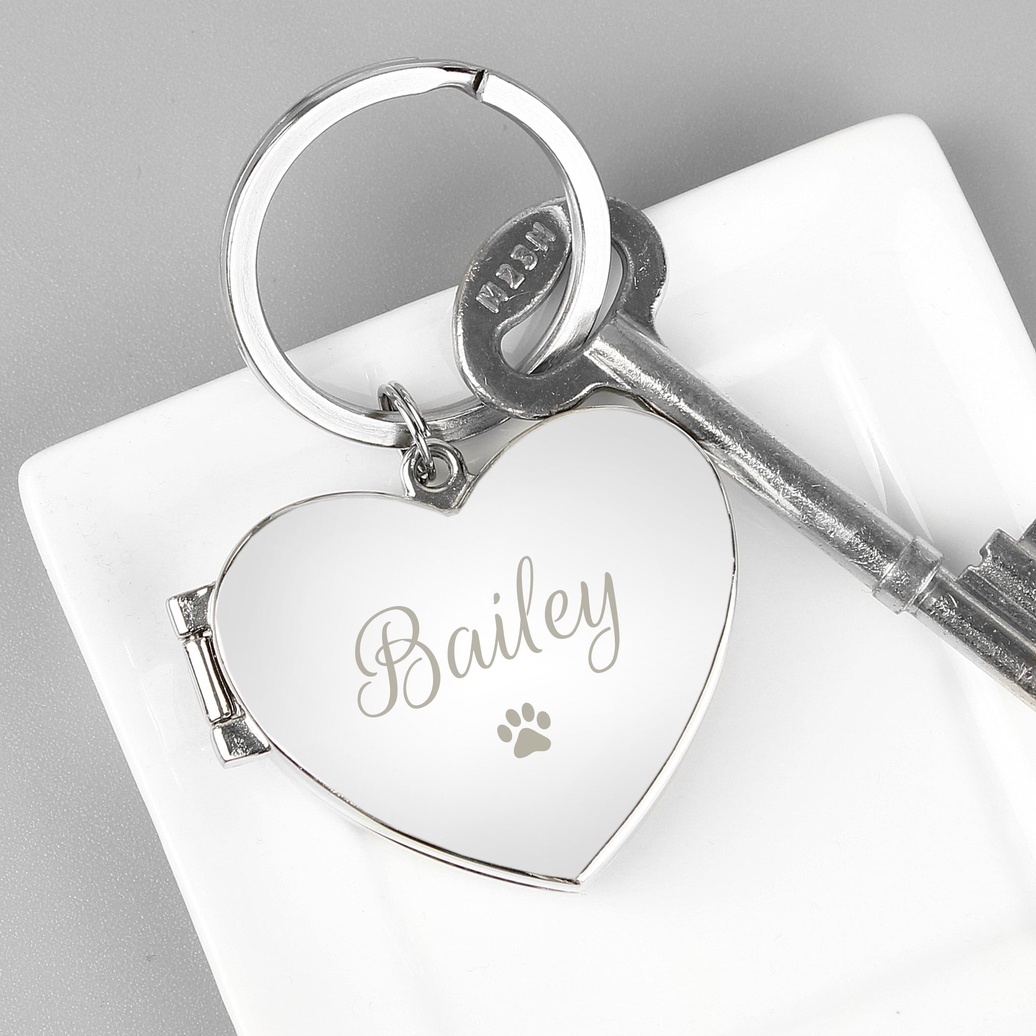 Personalised Paw Print Heart Photo Frame Keyring: 3 - Keyrings By Gift Moments