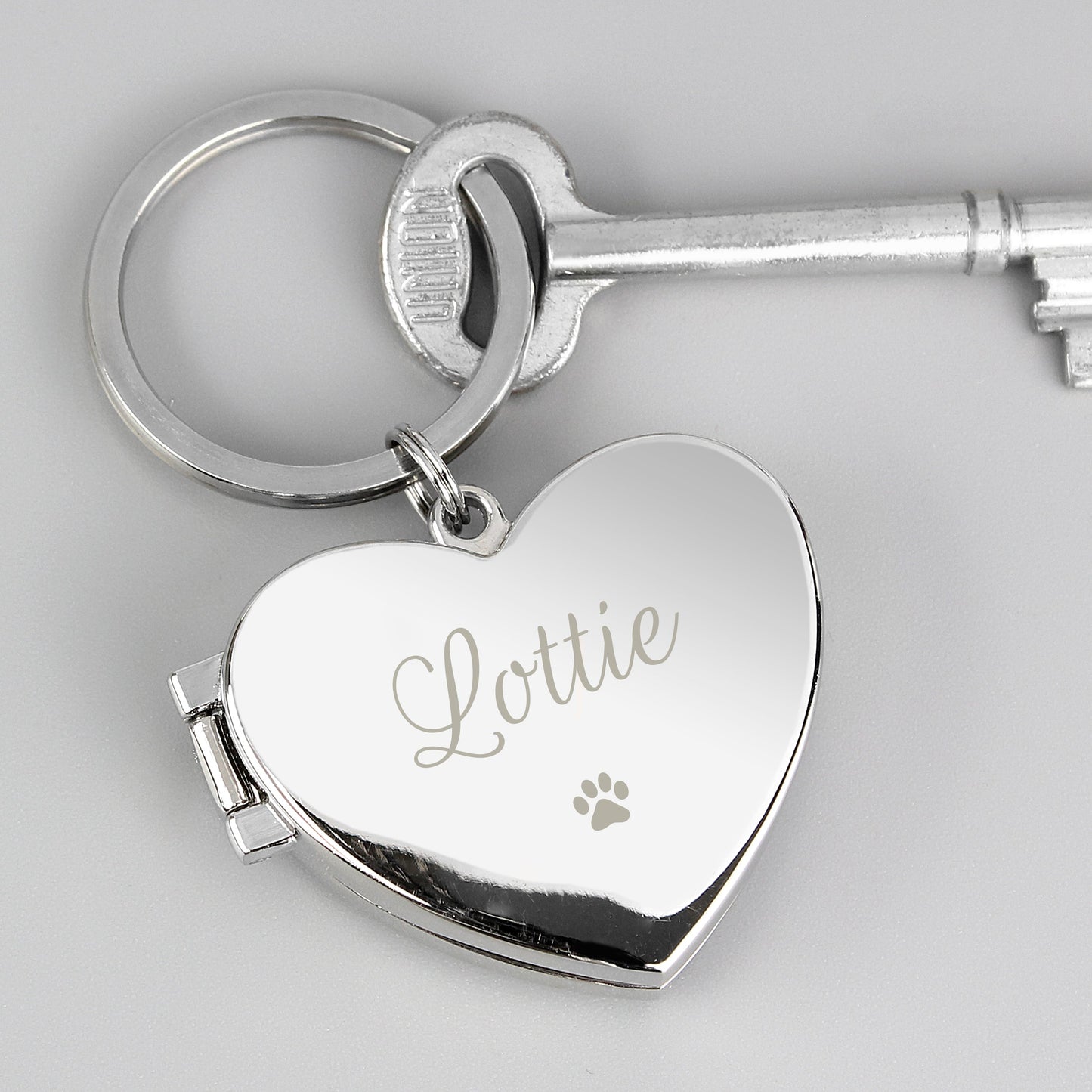 Personalised Paw Print Heart Photo Frame Keyring: 1 - Keyrings By Gift Moments