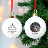 Personalised Paw Print Memorial Photo Upload Bauble: 4 - Christmas Baubles By Gift Moments