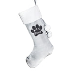 Personalised Paw Print Silver Grey Stocking - Shop Christmas Stockings At Gift Moments - 2